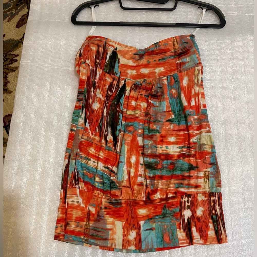 Multicolor Strapless Dress - Picture 10 of 12